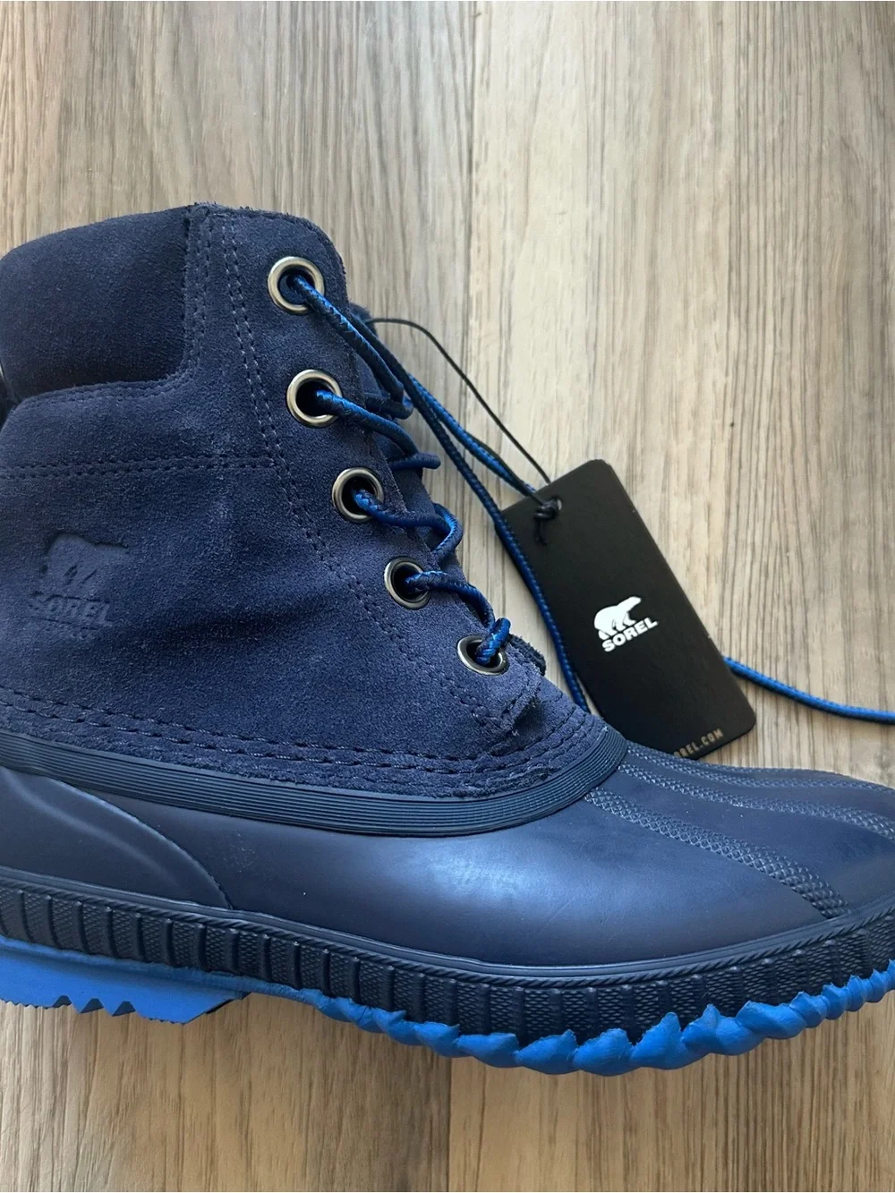 Sorel Kids Navy Blue Lace-Up Waterproof Rain/Snow Boots